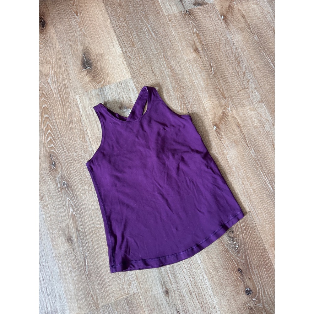 Lululemon Purple Criss Cross Racerback Athletic Tank Top Built In Bra Size 4